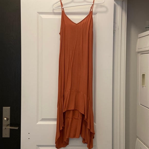 Burnt orange high and low dress - Picture 2 of 4